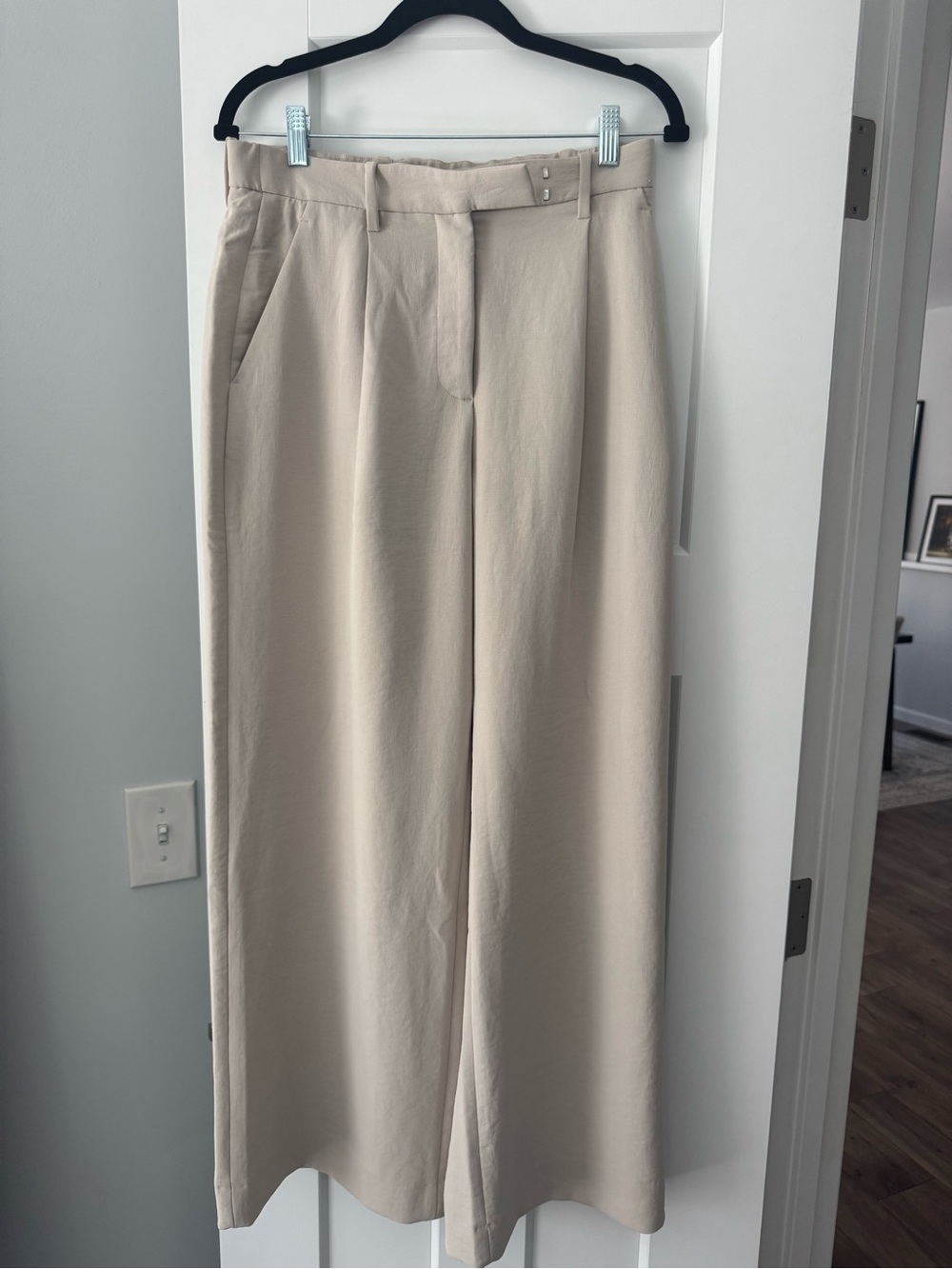 Abercrombie & Fitch Light Beige High-Waist Trousers